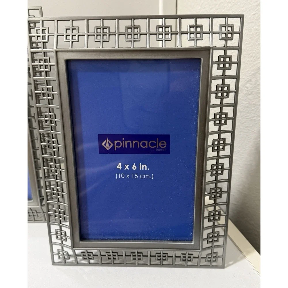 NEW Set of 2 Pinnacle Silver Picture Frames Holds 4